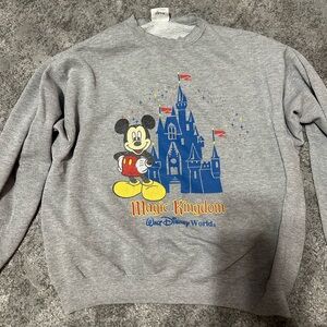 Disney Gray and Blue Crewneck Sweater